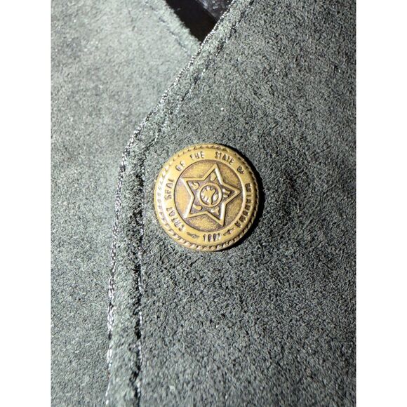 Scully Black Boars Suede Leather Vest Mens Silk Western Cowboy Brass Button M - Picture 5 of 8